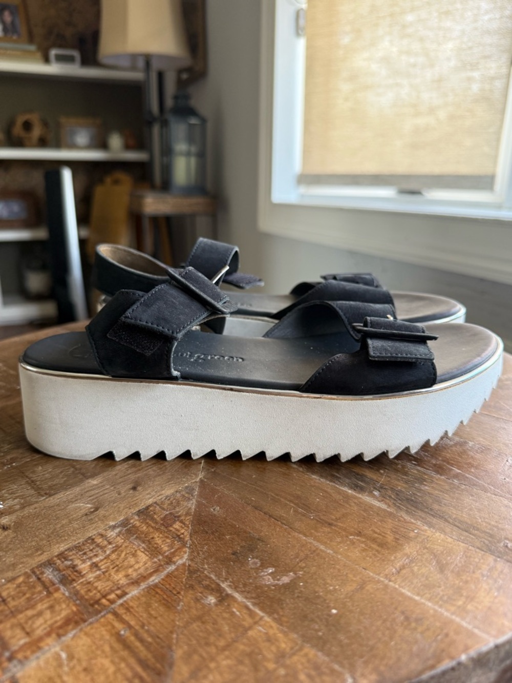 Paul Green Leather Platform Sandals 6.5/8.5 US - Picture 1 of 7